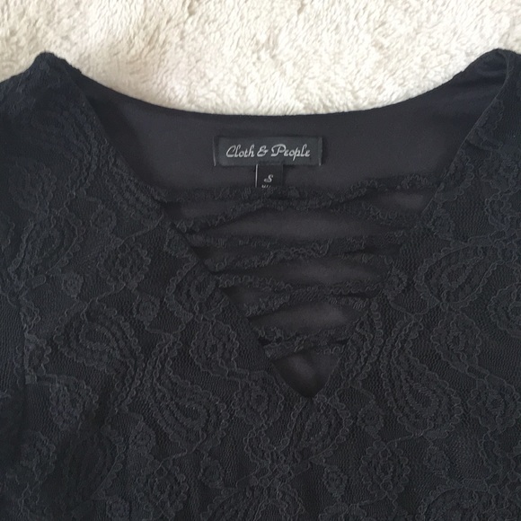 Cloth & People Black Lace Sheer Bell Sleeves - Picture 8 of 8